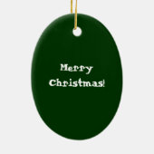 Sneeuwrijke dennenboom kerstversiering keramisch ornament (Achterkant)