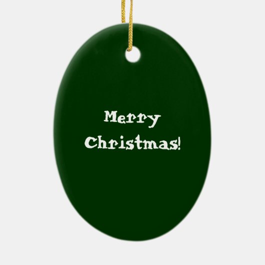 Sneeuwrijke dennenboom kerstversiering keramisch ornament (Achterkant)