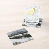 Sneeuwrijke Ellery Lake California winterlandschap Kartonnen Onderzetters (Insitu)