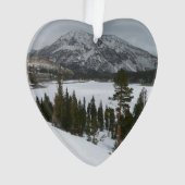 Sneeuwrijke Ellery Lake California winterlandschap Ornament (voorkant)