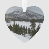 Sneeuwrijke Ellery Lake California winterlandschap Ornament (achterkant)