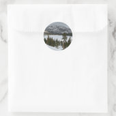 Sneeuwrijke Ellery Lake California winterlandschap Ronde Sticker (Tas)