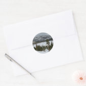 Sneeuwrijke Ellery Lake California winterlandschap Ronde Sticker (Envelop)