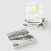 Sneeuwrijke Ellery Lake California winterlandschap Stenen Onderzetter (Zijkant)