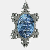 Sneeuwrijke familie groet kerst ornament (Links)