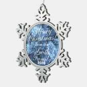 Sneeuwrijke familie groet kerst ornament (Rechts)