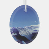 Sneeuwrijke heuvels, winterpanorama glas ornament (Voorkant Rechts)