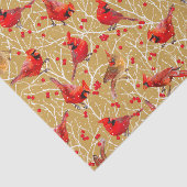 Sneeuwrijke Kardinalen + Winterbessen Kerstmis | G Tissuepapier (Detail)