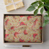 Sneeuwrijke Kardinalen + Winterbessen Kerstmis | G Tissuepapier (Geschenk)