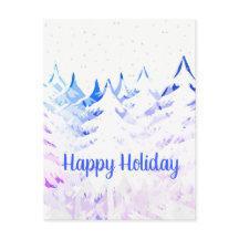 Sneeuwrijke kerstbomen Blauw Paarse & Wit