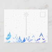 Sneeuwrijke kerstbomen Blauw Paarse & Wit Feestdagenkaart (Achterkant)