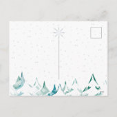 Sneeuwrijke kerstbomen Blauwgroen Groen & Wit Feestdagenkaart (Achterkant)