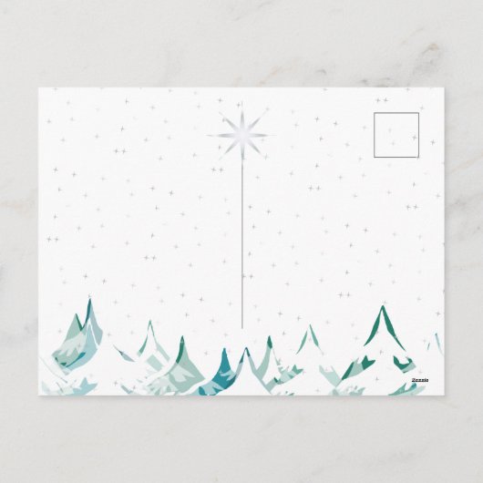 Sneeuwrijke kerstbomen Blauwgroen Groen & Wit Feestdagenkaart (Achterkant)