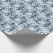 Sneeuwrijke kerstbomen scène betegeld cadeaupapier (Hoek)