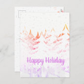 Sneeuwrijke kerstbomen Sinaasappel Paarse & Wit Feestdagenkaart (Voorkant / Achterkant)