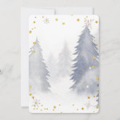 Sneeuwrijke kerstboom, diamanten en sneeuwvlokken kaart (Achterkant)