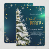 Sneeuwrijke kerstboom, diamanten en sneeuwvlokken kaart (Voorkant / Achterkant)