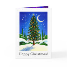 Sneeuwrijke Kerstboom Kunst - Cadeaus, Maan en Ste