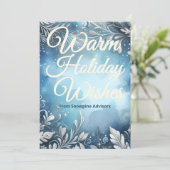 Sneeuwrijke kerstkaart | Aangepaste bedrijfsboodsc (Staand voorkant)