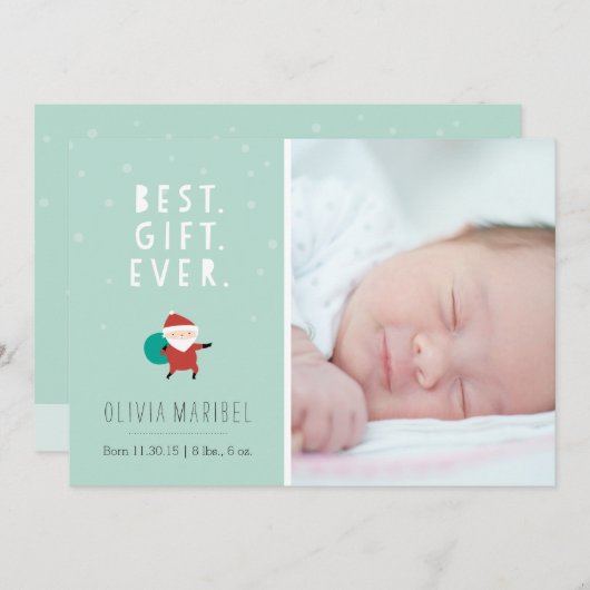 Sneeuwrijke Kerstman Feestdagenkaart (Voorkant / Achterkant)