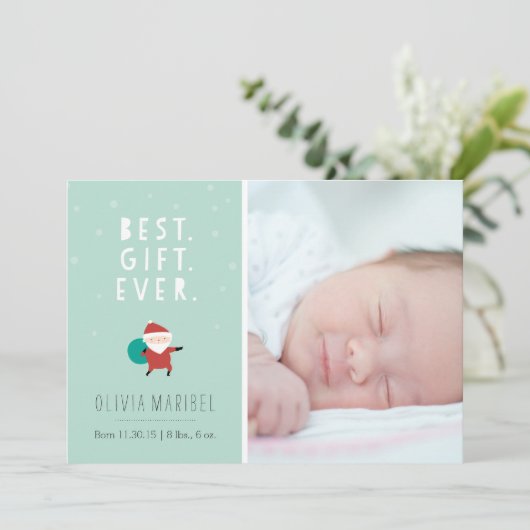 Sneeuwrijke Kerstman Feestdagenkaart (Staand voorkant)