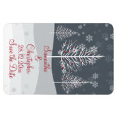 Sneeuwrijke Nacht en Winterbomen Bruiloft Save the Magneet (Horizontaal)