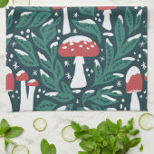 Sneeuwrijke Paddestoel Kerstmis Keuken Handdoeken (Gevouwen)
