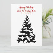 Sneeuwrijke pijnboom Kerstkaart (Staand voorkant)