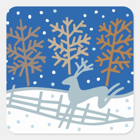 Sneeuwrijke rendieren kerstvakantie Stickers (Voorkant)