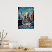 Sneeuwrijke Russische charme - St. Petersburg Wint Poster (Keuken)