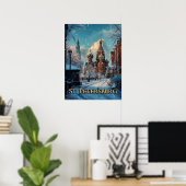 Sneeuwrijke Russische charme - St. Petersburg Wint Poster (Thuiskantoor)