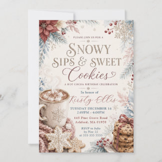 Sneeuwrijke Slokken & Koekjes Heet Chocolade Verja Kaart