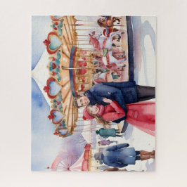 Sneeuwrijke Valentijnsdag Schattige Paar Legpuzzel