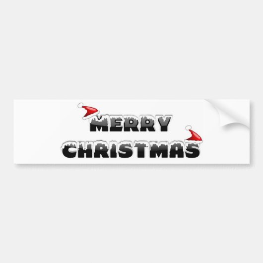 SNEEUWRIJKE VROLIJKE KERST BUMPERSTICKER (Voorkant)