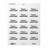 SNEEUWRIJKE VROLIJKE KERST ETIKET (Full Sheet)