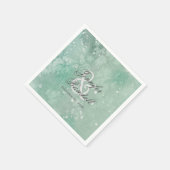 Sneeuwrijke Waterverf Modern Winterbruiloft Servetten (Hoek)