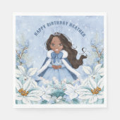 Sneeuwrijke Winter Afro-Amerikaanse prinses Verjaa Servet (Voorkant)