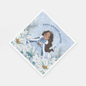 Sneeuwrijke Winter Afro-Amerikaanse prinses Verjaa Servet (Hoek)