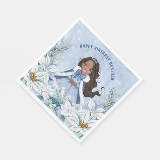 Sneeuwrijke Winter Afro-Amerikaanse prinses Verjaa Servet (Hoek)