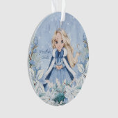 Sneeuwrijke winter blond prinses ornament (voorkant)