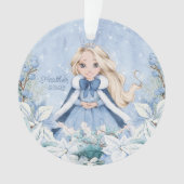 Sneeuwrijke winter blond prinses ornament (voorkant)