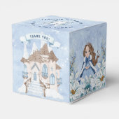 Sneeuwrijke Winter Brunette Prinses Verjaardag Bedankdoosjes (Achterkant)