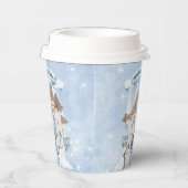 Sneeuwrijke Winter Brunette Prinses Verjaardag Papieren Bekers (Rechts)