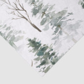 Sneeuwrijke winter-groene bomen Kerstpatroon Tissuepapier (Detail)