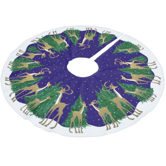 Sneeuwrijke Winter Herten Bos Kerstmis Kerstboom Rok (Gekanteld)