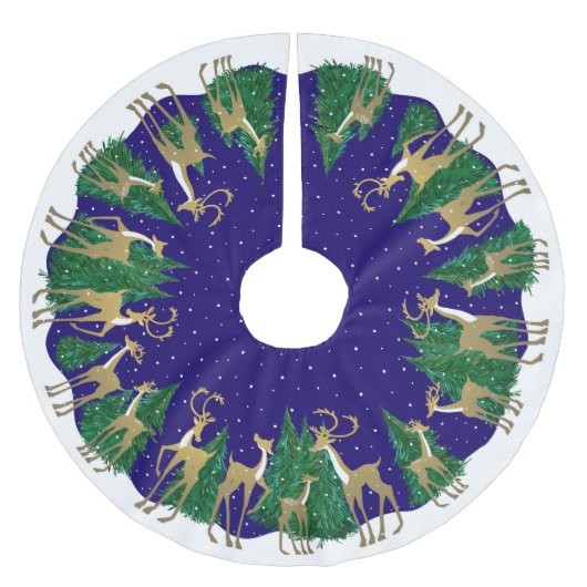 Sneeuwrijke Winter Herten Bos Kerstmis Kerstboom Rok (Voorkant)