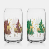 Sneeuwrijke Winter Herten in bosrijke bossen Blikvorm Glas (Voorkant)