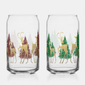 Sneeuwrijke Winter Herten in bosrijke bossen Blikvorm Glas (Links)