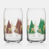 Sneeuwrijke Winter Herten in bosrijke bossen Blikvorm Glas (Rechts)