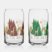 Sneeuwrijke Winter Herten in bosrijke bossen Blikvorm Glas (Achterkant)